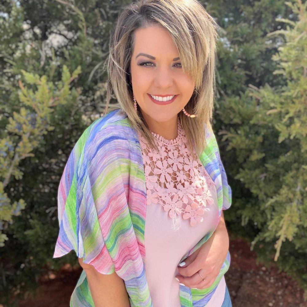 Easel Watercolor Tie Front Kimono